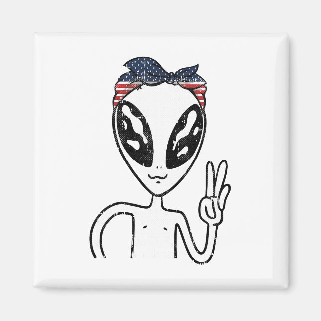 Íman Alienígena - Sinal de Paz 4 De Julho - Bandeira Am (Frente)