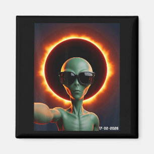 Íman Alienígena Tirando Selfie Com Eclipse Solar 2026 U