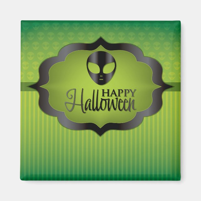 Íman Alienígena verde Halloween (Frente)