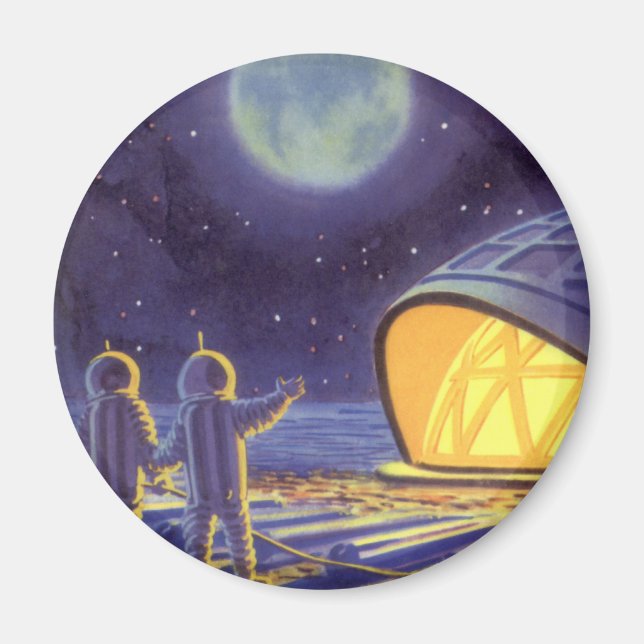 Íman Aliens de ficção científica em lua planeta azul (Frente)