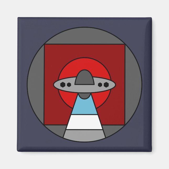 Íman Aliens OVNI Colorida Geométrica (Frente)