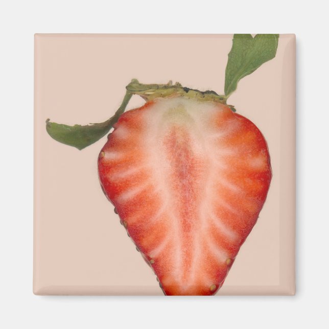 Íman Alimento - Fruta - Fatia de Morango (Frente)