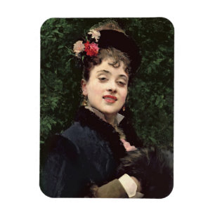 Íman Aline Masson, o modelo do artista (óleo no painel