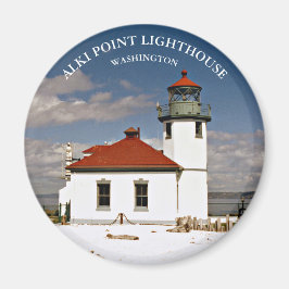 Íman Alki Point Lighthouse, Washington Round Magnet