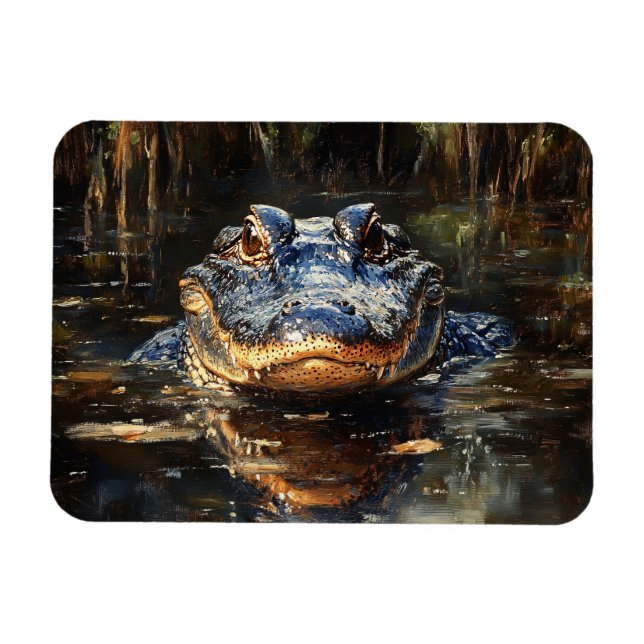 Íman Alligador Cute na Flórida Everglades Flexível (Horizontal)