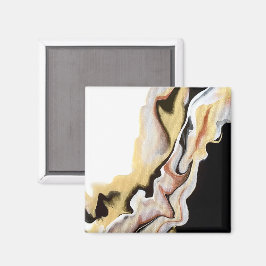 Íman Alligare Abstract Gold Black White Fluid Art