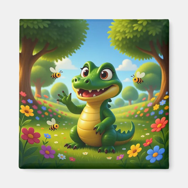 Íman Alligator Andy – Kids Art Magnet - Hello Bees (Frente)