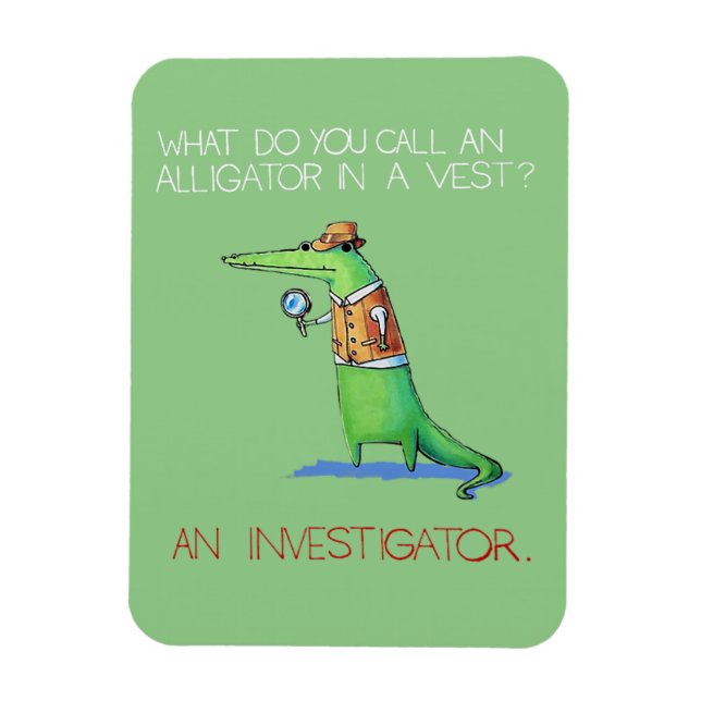 Íman Alligator Investigator Vest Crocodilo Animal Funny (Vertical)
