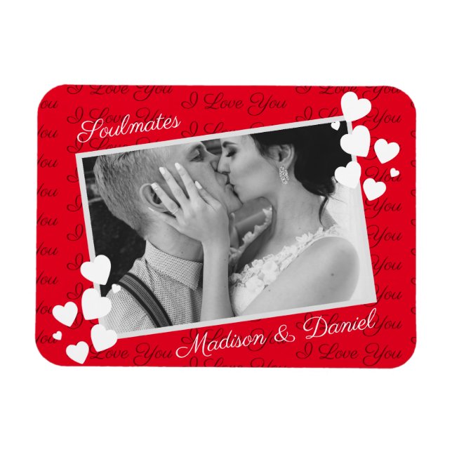 Íman Almas Gêmeas Eu Te Amo Foto Personalizada Romântic (Horizontal)