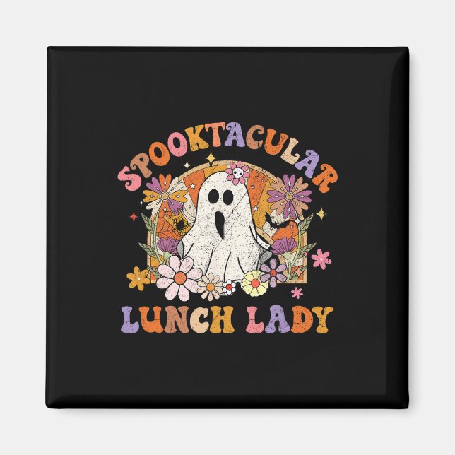 Íman Almoço Spooktacular Lady Happy Halloween Mat Spook (Frente)