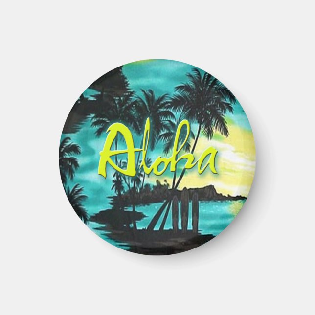 Íman Aloha Aqua Sunset Magnet (Frente)