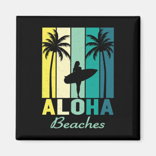 Íman Aloha Beaches Surfer Girl Hawaii Vintage Havaiana