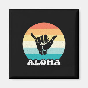 Íman Aloha Havaí Ilha Havaiana Sinal de Mão Shaka Retro