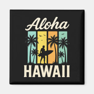 Íman Aloha Havaí - Praia de Surf Palmeira Pôr do Sol