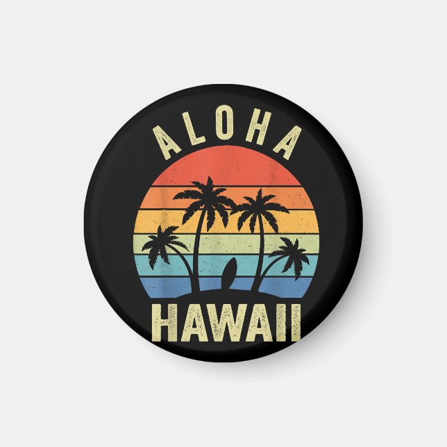 Íman Aloha Hawaii Ilha Havaiana Shirt Palm Beach Surf (Frente)