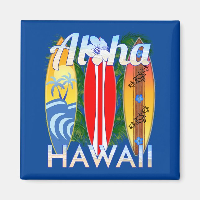 Íman Aloha Hawaii Islands Surfing (Frente)