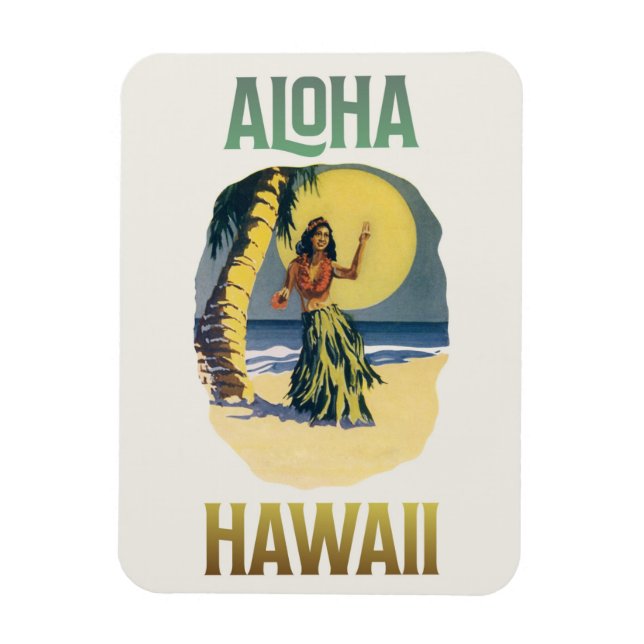 Íman Aloha Hawaii Vintage Hula Girl (Vertical)
