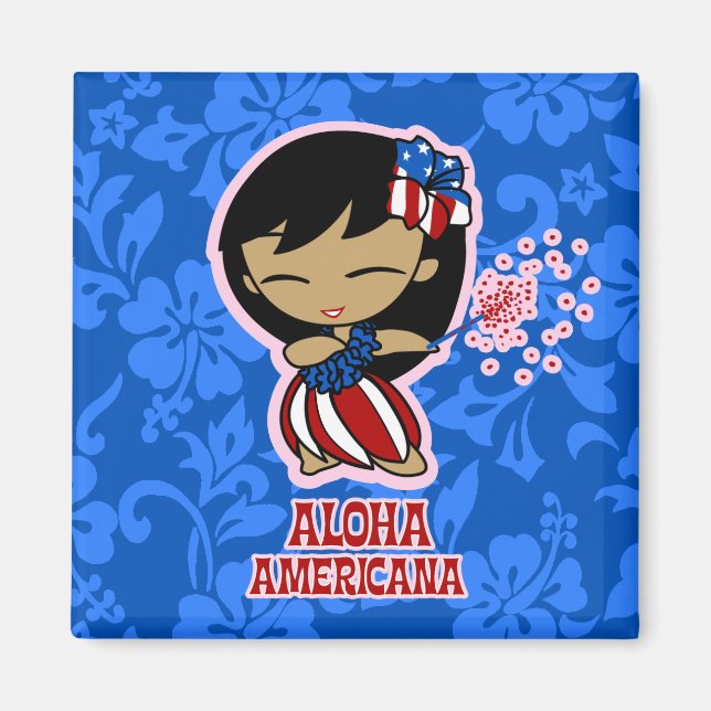 Íman Aloha Honys Firecracker Hula Girl Magnets (Frente)