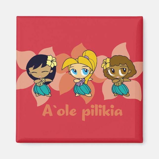 Íman "Aloha Honys" hula moças em vermelho (Frente)