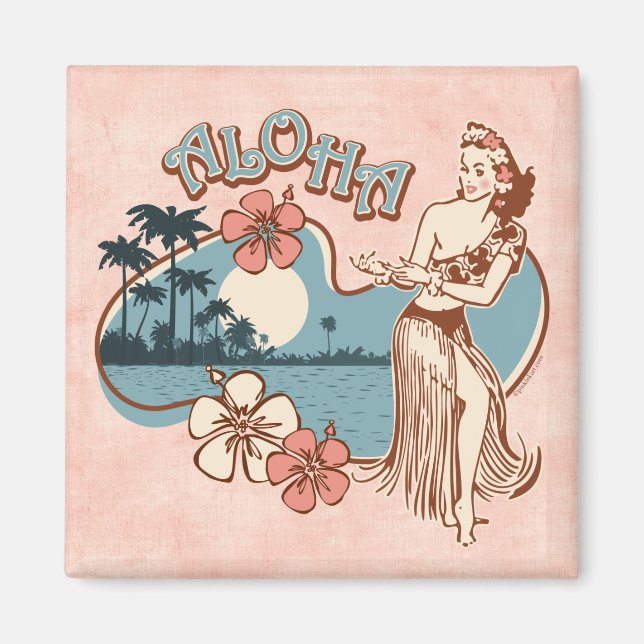 Íman Aloha Hula Girl Magnet (Frente)