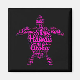 Íman Aloha I Love Hawaii Sea Turtles Shaka Surfing Vibe