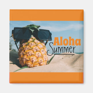 Íman Aloha Summer - Magnet Quadrado