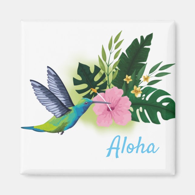 Íman Aloha Tropical Flowers Magnet (Frente)
