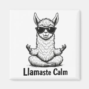 Íman Alpaca Fique Calma Llamaste Lama Yoga Engraçado