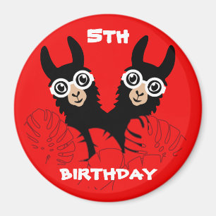 Íman Alpaca llama Twins Aniversário