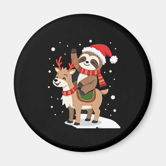 Íman Alpaca Sloth Christmas (2) (Frente)