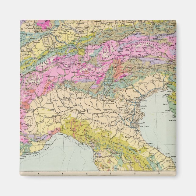 Íman Alpenlander - Mapa Atlas dos Alpes (Frente)