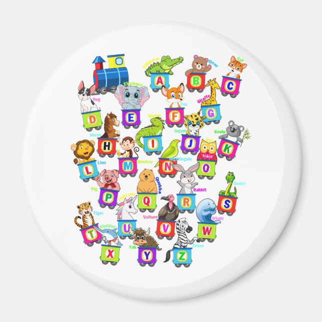 Íman Alphabet Animal ABCs - Magnet do Círculo de Aprend (Frente)