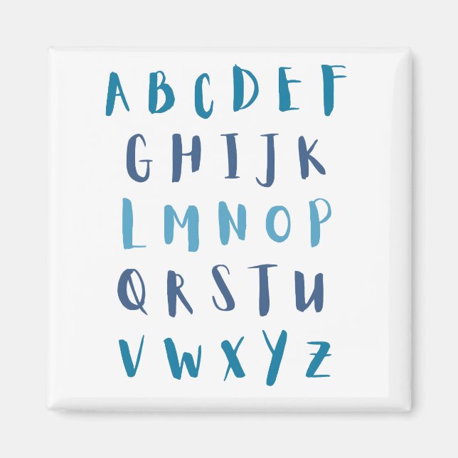 Íman Alphabet Blue ABC Crianças Frigorífico (Frente)