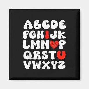 Íman Alphabet Cute Abc Eu Te Amo Coração Dia de os namo