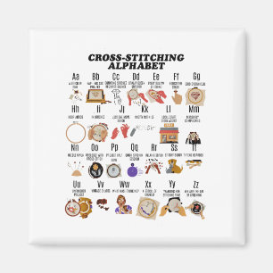 Íman Alphabet Funny Cross Stitch Lover