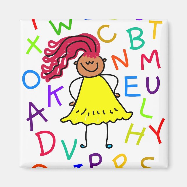 Íman Alphabet Girl (Frente)
