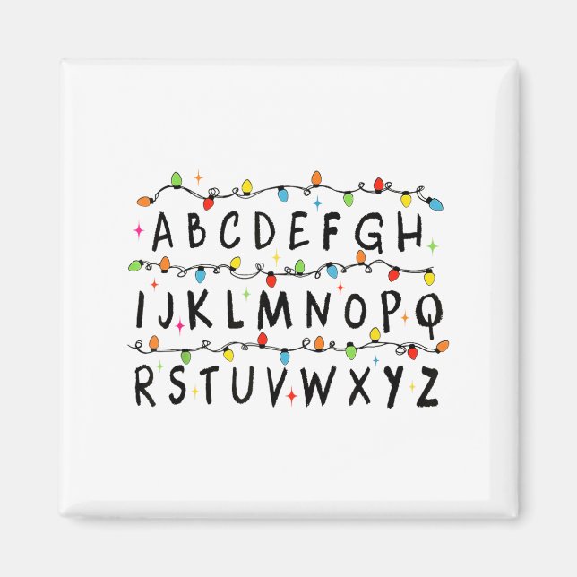 Íman Alphabet Stranger Christmas 2025 Lights Boys Girls (Frente)