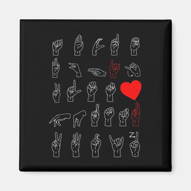 Íman Alphabet Teacher American Sing Language Asl Chart (Frente)