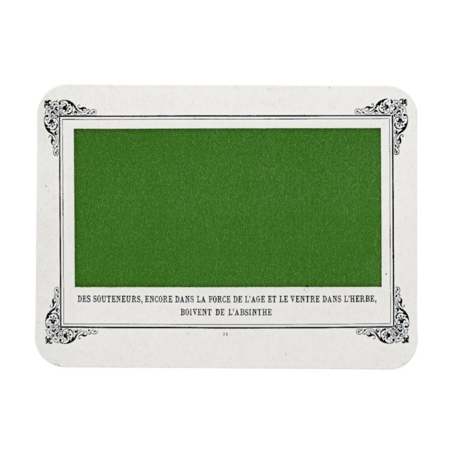 Íman Alphonse Allais, April Fools, Green, Abstrato Art (Horizontal)