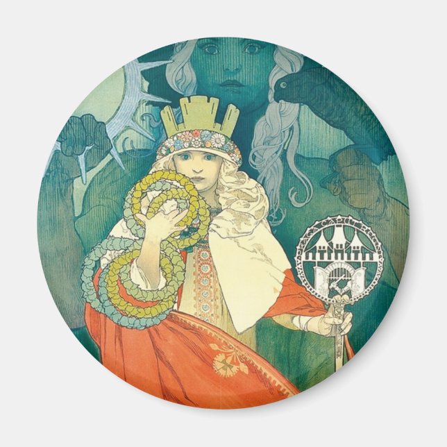 Íman Alphonse Maria Mucha ~ Art Nouveau (Frente)