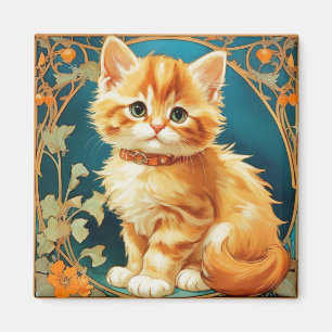 Íman Alphonse Mucha Art Nouveau Cat