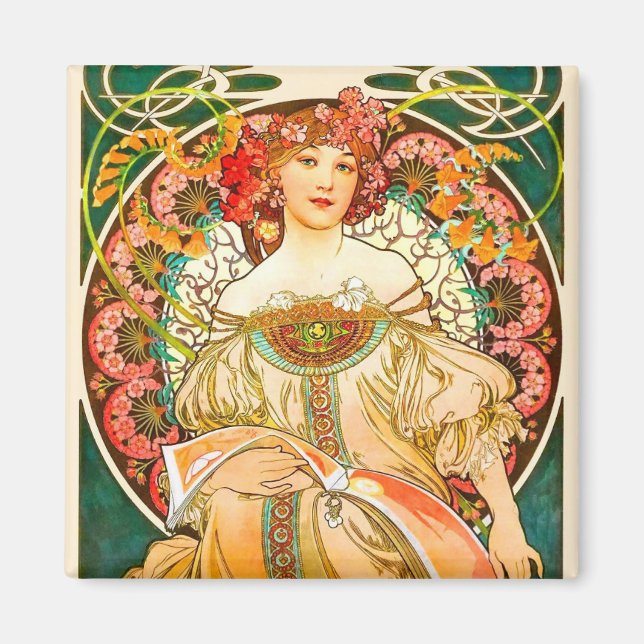 Íman Alphonse Mucha Art Nouveau Daydre (Frente)