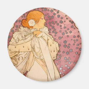 Íman Alphonse Mucha Art Nouveau mulher impressão de ar