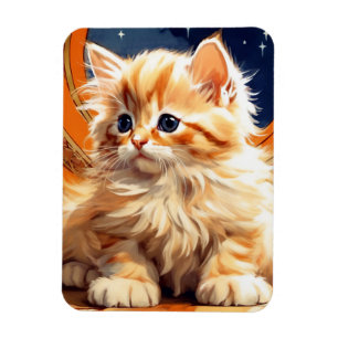 Íman Alphonse Mucha Art Nouveau Orange Cat