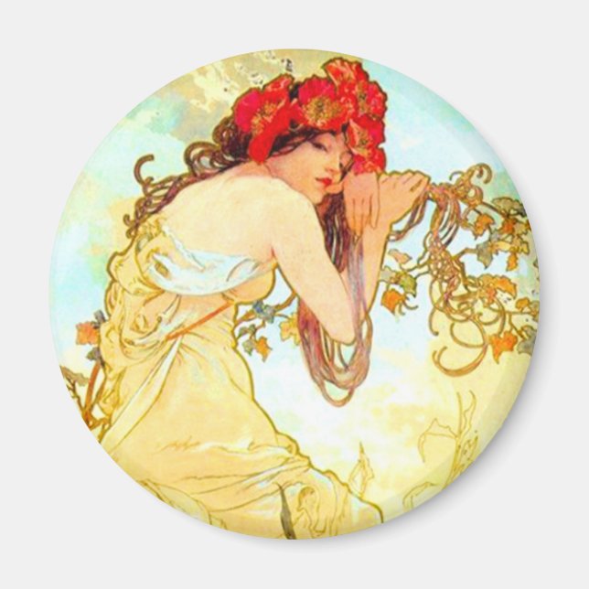 Íman Alphonse Mucha Art Nouveau Summer (Frente)