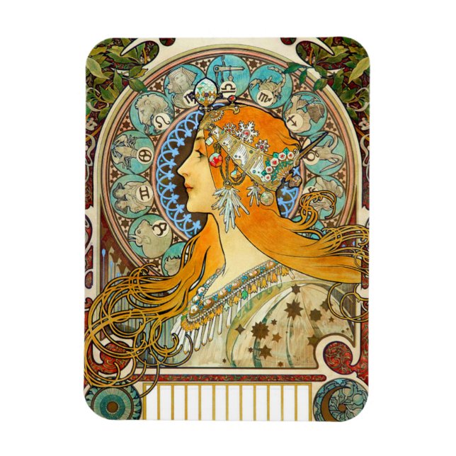 Íman Alphonse Mucha Art Nouveau Zodiac (Vertical)
