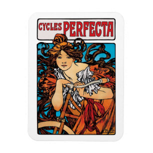 Íman Alphonse Mucha - Cycles Perfecta Retro Art Nouveau