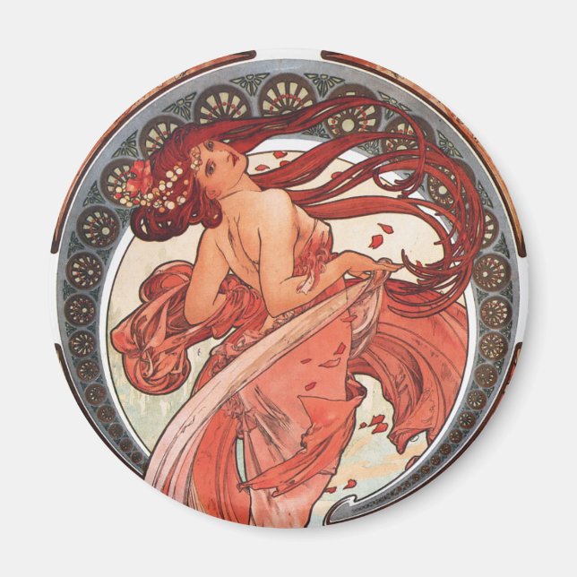 Íman Alphonse Mucha Dance 1898 Art Nouveau Vintage (Frente)