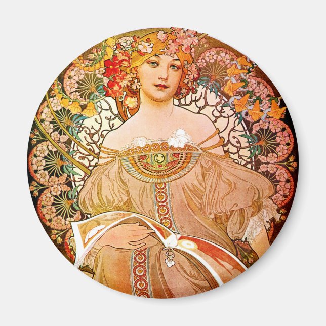 Íman Alphonse Mucha Dreaming (Reverie) (Frente)