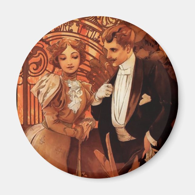 Íman Alphonse Mucha Flirt Magnet (Frente)